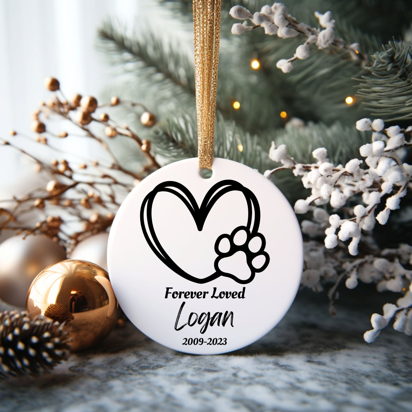 Loved Pet Christmas Ornament | Pet Loss Christmas Tree Ornament | Personalized Pet Ornament Gift | Dog Ornament | Memorial Ornament