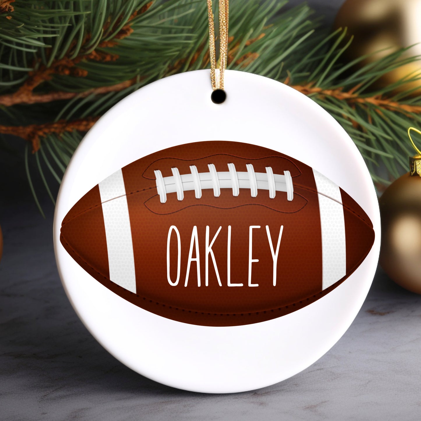 Football Personalized Ornament | Name Christmas Tree Ornament | Holiday Gift | Kids Stocking Stuffer | Spoprts Parent Ornament