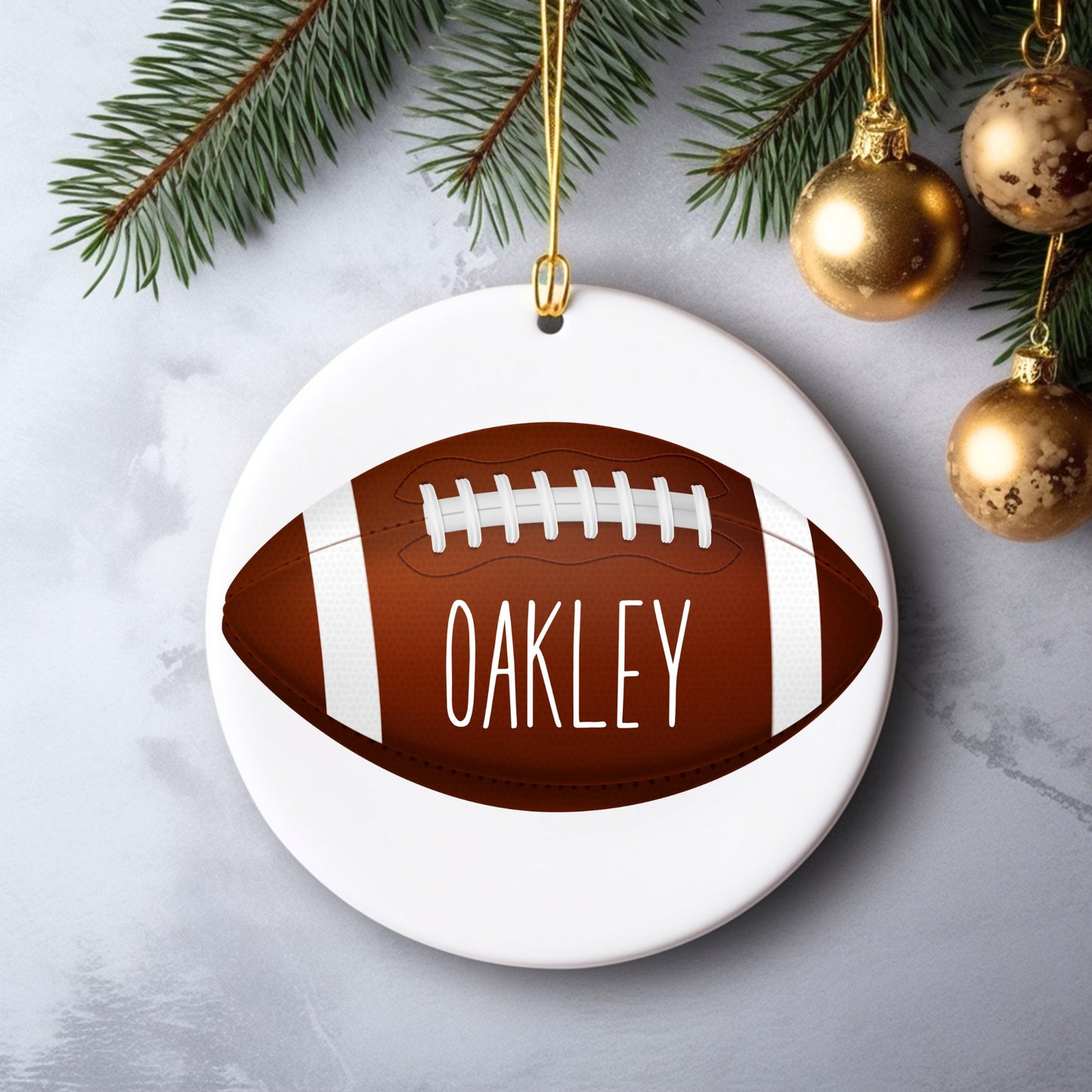 Football Personalized Ornament | Name Christmas Tree Ornament | Holiday Gift | Kids Stocking Stuffer | Spoprts Parent Ornament