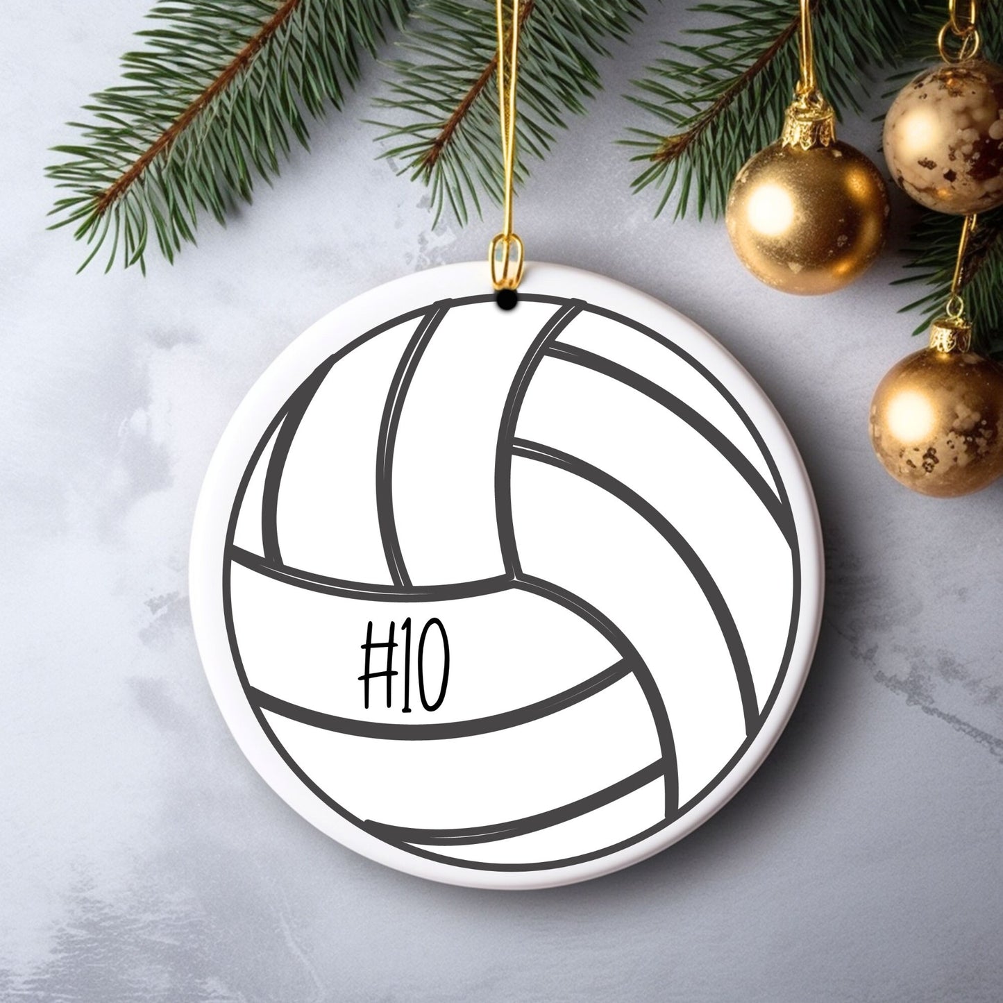 Volleyball Number Personalized Ornament | Sports Christmas Tree Ornament | Holiday Gift | Kids Stocking Stuffer | Sports Parent Ornament